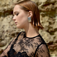 Blaine Geo Statement Earrings (Silver)