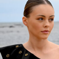 Scorpio Artisan Zirconia Pavé Stud Earrings (Gold)