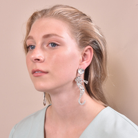 Lexi Seahorse Rhinestone Drop Earrings (my ears are pierced)