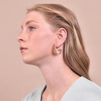 Allmira Gold Sparkle Stud Earrings