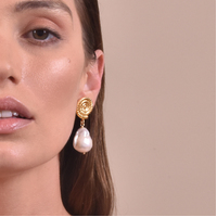 Aurelia 24K Baroque Pearl Drop Earrings (Imperfect No.4)