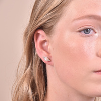 Silvi Pearl Leaf Stud Earrings