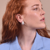 Monte Textured Silver Hoop Earrings