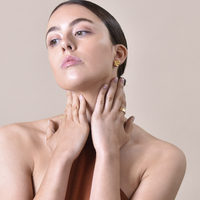 Imani Solid Sculpture Stud Earrings (Gold)