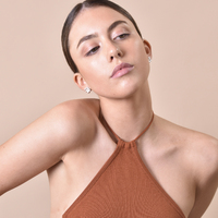 Imani Solid Sculpture Stud Earrings (Silver)