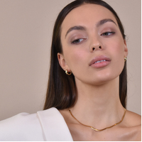 Kayla Star Engraved Dainty Huggie Earrings