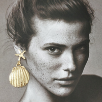 Acela Beach Goddess Star Shell Earrings (for pierced ears)