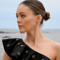 Taurus Artisan Zirconia Pavé Stud Earrings (Gold)