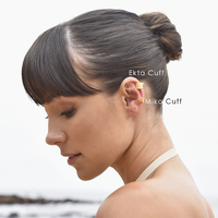Miko Ear Contour Textured Sculpture Cuff Earring (Single Piece)