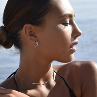 Ciara Tri Curve Earrings (Silver)