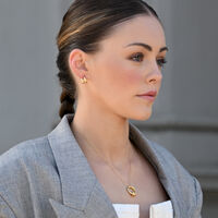 Asta Sculptural Twin Line Earrings (Gold)