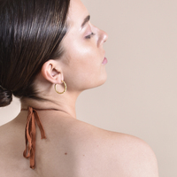 Veronique French Twisted Hoop Earrings (Gold)