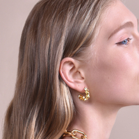 Avani Art Deco Wavy Hoop Earrrings (Gold Vermeil)