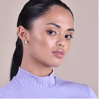 Greta Artsy Wavy Silver Hoop Earrings