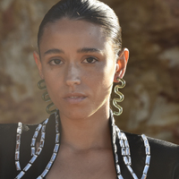 Darya Artsy Wave Earrings (Green)