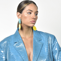 Maci Geo Oversized Wood Craft Earrings 