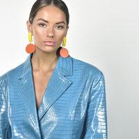 Mani Geo Oversized Wood Craft Earrings