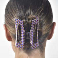Raya Retro Checkered Hair Claw - Large