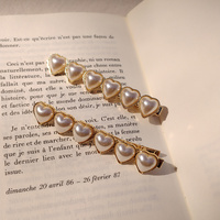 Elsie Pearly Heart Barrette Set