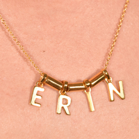 24K Gold Name Pendant Necklace - 4 Letters