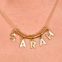 24K Gold Name Pendant Necklace - 5 Letters