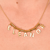 24K Gold Name Pendant Necklace - 7 Letters