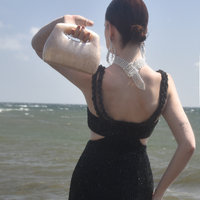 Elka Artsy Resin Clutch (Nude Shimmer)