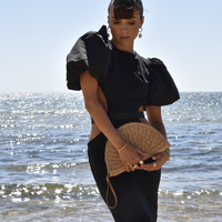 Vana Natural Hand Woven Straw Bag (Tan)