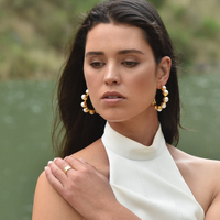 Annalisa 24K Natural Pearl Hoop Earrings