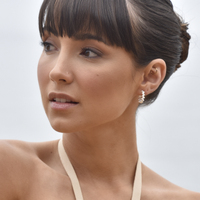 Aisling Beaded C Hoop Earrings (Silver)