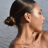 Flori Artisan Beaded Cuff Earring (Single Piece Silver)