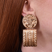 Yolanthe Vintage Coin Drop Earrings (for pierced ears)