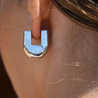 Luma Solid U Huggie Earrings (Silver)