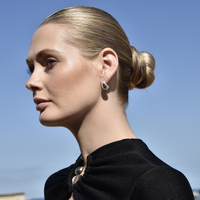 La Lumiere Modern Cocoon Earrings (Silver)