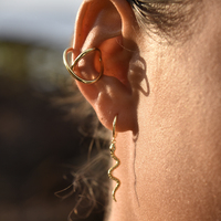 Harlow Sculptural Intertwined Cuff Earring (Single Piece Gold)