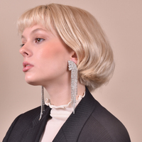 Emilio Crystal Diamante Earrings (My ears are pierced)