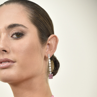 Annalee Crystal Drop Earrings (Rose Blush)