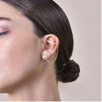 Lior Gold Vermeil Topaz Chain Cuff Earring (Single Piece)