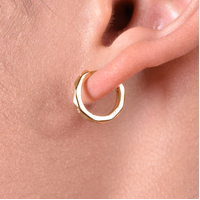 Ace Minimalist Dainty Hoop Earrings - Gold