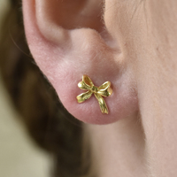 Tilda Dainty Bow Tie Earrings (Gold)