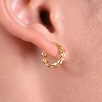 Minnie Dainty Chain Hoop Earrings 