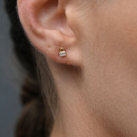 Arcelia Diamante Padlock Stud Earrings (Gold)