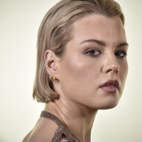 Nala Artsy Chic Dainty Crescent Earrings (Gold Vermeil)