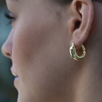 Swarna Artisan Dolphin Hoop Earrings (Gold)