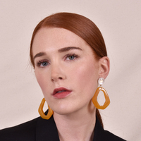 Symone Modern Geo Drop Earrings (my ears are pierced)