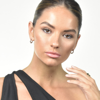 Briar Sculptural Sparkle Hoop Earrings (Silver)