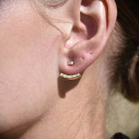 Aki Diamante Earlobe Hug Earrings (Gold)