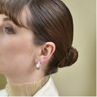 Lafayette Enamel Croissant C Hoop Earrings (Taro)