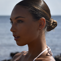 Gabriela Diamante Enamel U Huggie Earrings (Black)