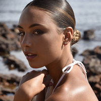 Gabriela Diamante Enamel U Huggie Earrings (Fuchsia)